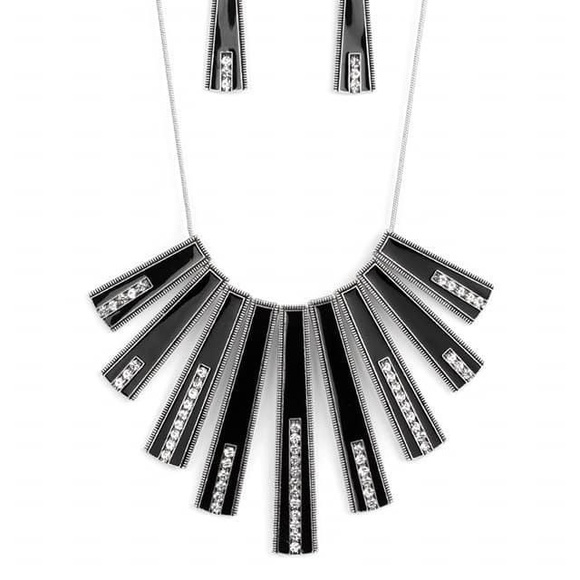 4 piece jewelry set black and silver. - Picture 3 of 5